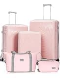 CONCEPTEN Luggage Sets 5 Piece,Lightweight,Impact-Resistant,Wear-Resistant Suitcases with Wheels, Hardshell Suitcase Set with Spinner Wheels, PP Carry on Luggage Set with TSA Lock, Travel Luggage