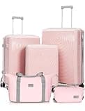 CONCEPTEN Luggage Sets 5 Piece,Lightweight,Impact-Resistant,Wear-Resistant Suitcases with Wheels, Hardshell Suitcase Set with Spinner Wheels, PP Carry on Luggage Set with TSA Lock, Travel Luggage