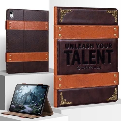 FTSOLSOH for Ipad(A16) 11th Gen Case 11 inch 2025 and Ipad 10th Gen 10.9 inch 2022 Leather Protection Cover Shell with Auto Sleep/Wake,Adjustable Stand,Magnetic Buckle Closure.Reddish Brown