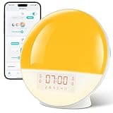 KACLUT Sunrise Alarm Clock with App Control for Heavy Sleepers, Bedroom, Wake Up Light with Sunrise&Sunset Simulation, White Noise Sound Machine with 11 Colors Night Lights, Dual Alarms, FM Radio