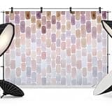 Pink Purple Brown Geometric Backdrop 12x8ft Modern Abstract Ombre Photography Backdrop Fabric Photoshoot Background Tapestry Banner for Birthday Baby Shower Decoration Party Video Photo Studio Props