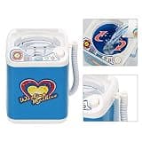 Omquot Mini Electric Washing Machine for Cleaning Cosmetic Tools, Fun Toy for Kids, Plastic Material (Blue)