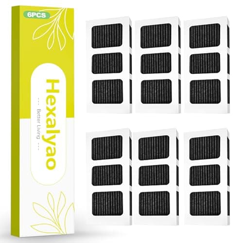 Hexalyao 6 Pack Refrigerator Air Filter Replacement Compatible with Electrolux Frigidaire High-Efficiency Models Carbon Odor Remover for Fresh Food Pure Air Fridge Filter