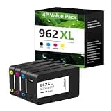 962XL Ink Cartridges Replacement for HP 962XL Ink Cartridges Combo Pack 962 XL Work for Officejet Pro 9015e 9010 9025e 9015 9025 9018e 9025e 9020 Printer 4-Pack (BK Y M C)