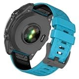 OVERSTEP Watch Band for Garmin Fenix 5/Fenix 6/Fenix 7/Fenix 8 47mm, 22mm Soft Silicone Replacement Strap for Forerunner 935/945/955/965 Smartwatch, Sky Blue/Black