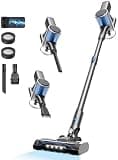 Cordless Vacuum Cleaner, 580W/50Kpa/50Mins Stick Vacuum for Home, LED Touch Screen, Anti-Tangle, Wall Mount Charging Lightweight Rechargeable Vacuum for Carpet Pet Hair Hardwood Floor Blue