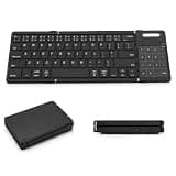 64 Keys Wireless Bluetooth Tri-Fold Keyboard with Touchpad, Rechargeable Aluminum Ultra Slim Portable Folding