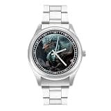 FodPand Mens Stainless Steel 3-Hand Analog Watch Easy Reader 40mm Dial