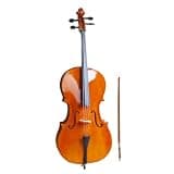 4/4 Full-Size Cello Set with Padded Bag, Bow, Rosin, and Spare Bridge, Spruce Top, Basswood Back, 48 x 16.9 Inches