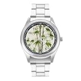 NTVOWPZO Three-Hand Analog Stainless Steel Watches for Men Easy Reader