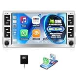Android 15 Double DIN Car Stereo for Hyundai Santa Fe 2006-2012 7 inch Touchscreen Car Radio with Wireless Carplay and Android Auto FM RDS Double USB Mirror Link Bluetooth WiFi GPS EQ SWC