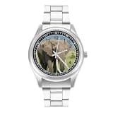 FodPand Mens Stainless Steel 3-Hand Analog Watch Easy Reader 40mm Dial