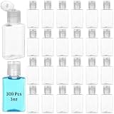 Lnrueg 300 Pcs 1 oz Travel Bottles - Hand Sanitizer Bottle Mini Clear Bottles with Flip Caps, Portable Empty Refillable Containers for Shower Gel, Face Creams, Body Lotions,Clear