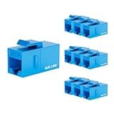iwillink RJ45 Cat6a Keystone Coupler 10-Pack, Female to Female Cat6a Keystone Jack, UTP Keystone Coupler Insert, Blue