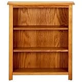 KGHFDVB Solid Oak 3-Tier Bookcase, Rustic Bookshelf for Living Room or Study, Sturdy Wooden Shelf with 3 Shelves for Books and Decor