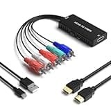 RuiPuo HDMI to Component Converter, YPbPr + R/L Audio Adapter Converter 1080P 5RGB Converter for Blu-ray DVD, STB, PC, Xbox, Roku, DVD Players