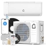 24000 BTU Mini Split AC and Heating System, 19 SEER2 230V Split Unit Air Conditioner with Heat Pump, Wifi Enabled, Cooling/Heating for Rooms Up to 1500 Sq. Ft, 24H Timer, Low Noise, for Bedroom, White