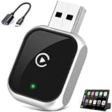 JOETIEW Wireless CarPlay Adapter for iPhone, 5.8GHz WiFi Bluetooth 5.3 Fast Auto Connect Dongle, USB A/C Dual Port Mini Metal Shell, Plug & Play Compatible with Factory Wired CarPlay Cars