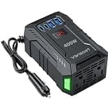 400W Car Power Inverter DC 12V to 110V AC Inverter with PD 30W/15W USB C+2*USB A Ports & 2 AC Outlets, Car Plug Adapter Outlet for Laptop/Phone/Road Trip