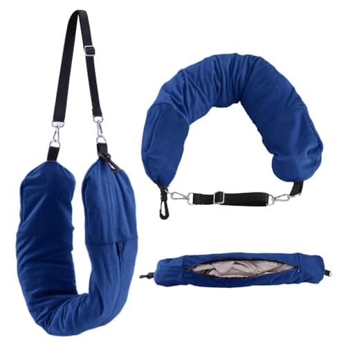 LUJIYY Travel Pillows,Travel Neck Pillow with Clothes Stuffable Travel Pillow Stuffable Neck Pillow Fillable Neck Pillow for Airplanes Travel, 79x17cm, Blue