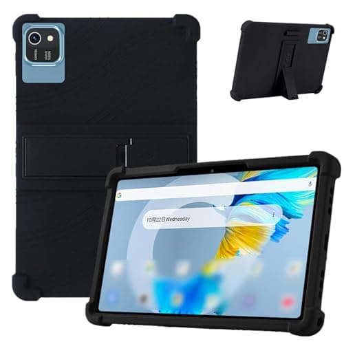 for HNVHNV K10 Tablet Case 10.1Inch, Shockproof Four Corner Airbag Protection,Soft Silicone Edge Cover with Built-in Stand,Heavy Duty Protective Sleeve for HNVHNV K10,Black