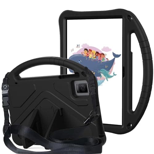 QYiiD Kids Case for Lenovo Idea Tab 11" 2025/Lenovo K11 Gen 2 TB336ZU /TB336FU, Kids EVA Protective Shockproof Cover with Stand Handle, Shoulder Strap, Handle Stand, Black