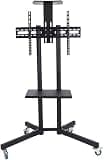EliteBloom Mobile Tv Stand, Rolling Tv Stand, Mobile Tv Cart, Tv Stand Mobile Tv Cart Adjustable Stand Mount for 32-65 Inch LCD/Led Flat Panel Screen with Wheels Bracket for Tv,