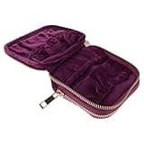 PLAFOPE Portable Travel Jewelry Organizer Bag for Women with Multicompartment Storage and Wearresistant Velvet Fabric, Elegant Purple Mini Pouch for Daily Outings and Travel