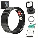 Luxelle Smart Ring Fitness Tracker with Sleep Monitor, Heart Rate, Blood Oxygen, Blood Pressure, Step Counter, 128 Sports Modes, IP68 Waterproof, Magnetic Charging, Compatible with iOS & Android