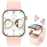 UYRGT Smart Watch with Earbuds for Women, 2'' HD (Answer/Make Calls) 2 in 1 Smartwatches and Headphones,100+ Sport Modes Fitness Tracker with Heart Rate/Sleep, Compatible iPhone/Samsung/Android