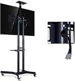 SDdPulse Universal TV Stand, Tv Floor Stand Adjustable Mobile TV Cart Bracket Mount Swiel Wheels Universal TV Stand, for 32-65 Inch Screen