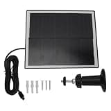 6W 5V Monocrystalline Silicon Solar Panel Charger, Portable IP65 Solar Panel with Monitor Camera Bracket for Security Cameras, Outdoor Lights & Small Solar (Black)