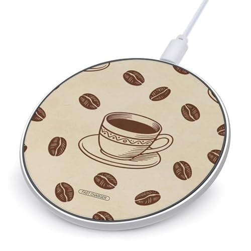Beige Brown Wireless Charger Portable Fast Charging Pad Lightweight Wireless Charging Pad 10W Slim Charging Station for Phone Charger Mat for Travel Home Office Desk