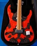 Leo Jaymz Electric Guitar Monsoon Deluxe Series, Reverse Headstock, Burl Top, Mahogany Body, Roasted Maple Neck, Rosewood Fretboard, Case and Capo(RB-0008-144)