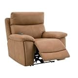 Chavis Brown Leather Aire Power Motion Recliner