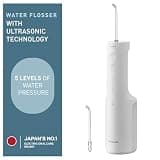 Panasonic Oral Irrigator, Cordless Water Flosser with Ultrasonic Cleaning, Dishwasher-Safe Tank, EW-DJ66-W