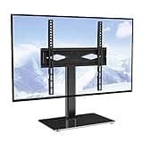 VEVOR Universal TV Mount for 32-55 inch TVs, Height Adjustable Swivel Stand with Tempered Glass Base for Bedroom, Living Room