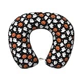 HYQMXGFGYS Ghosts Pumpkins Travel Pillow Ghost Pattern Memory Foam Neck Pillow for Car Home