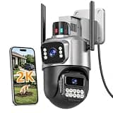 GUOANVISION Cameras for Home Security, 6MP Dual Lens Outdoor Security Camera, 5GHz/2.4GHz WiFi, Auto Tracking, Color Night Vision, Plug-in Power, 2-Way Audio, IP66 Waterproof, SD/Cloud