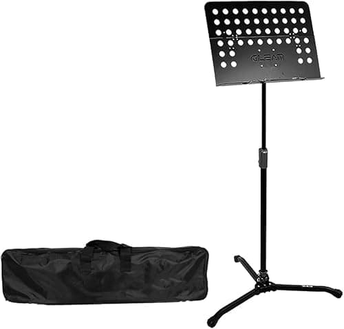 YOYAL 2 in 1 Dual Use Folding Sheet Music Stand Desktop Book Stand Lightweight Portable Adjustable with Hand Bag Projector Stand (Color : Black)