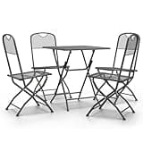 KGHFDVB 5 Piece Patio Dining Set with Expanded Metal Mesh Anthracite and Foldable Chairs Table for Outdoor Meals