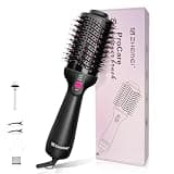 ZM ZHEMEI 1300W Hair Dryer Brush,4 in 1 Blow Dryer Brush Anti-frizz Ceramic Titanium Barrel with ALCI Safety Plug Professional Salon Hot Air Brush for All Hair Types