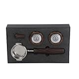 OISNGWNG Coffee Machine Solid Wood Bottomless Portafilter 58MM Universally Modification Parts Espresso Stainless Steel
