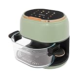 Visible Glass Air Fryer, 4.23 Qt Large Hot Air Fryer with Touch Control, Extended Rack Fits Whole Fish & Long Asparagus, 1350w, 176-374℉, 120min Timer – Green
