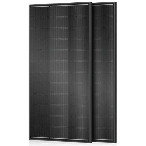 400 Watt Solar Panel 18BB N-Type, 25% Efficiency Monocrystalline Grade A+ Cells, 12V 200W Solar Panel 2 Pack IP68 for RV, Van, Trailer, Marine, Rooftop, Farm, Off Grid