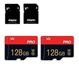 2 Pack Micro Memory Card 128GB Class 10 with Adapter High Speed Memory Card for Tablet, Drone