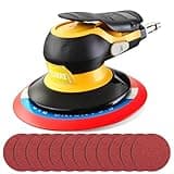 Low noise 5/6 Inch DA Sander for Auto Body - Lightweight, Powerful random orbital air sanders, Noise Reduction Design​ pneumatic sander