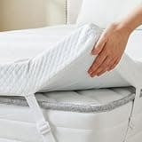 DUMOS Memory Foam Mattress Topper Pad with Cover, Soft Bed Cover with Anti-Slip Base, Enhanced with Cooling Gel, Premium Comfort for Sleep & Back Pain Relief, Removable & Washable