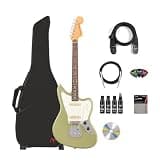 Fender Player II Jaguar - Birch Green Bundle with Gig Bag, Strap, Instrument Cable, Picks, Guitar Cleaning Kit, and Austin Bazaar Instructional DVD