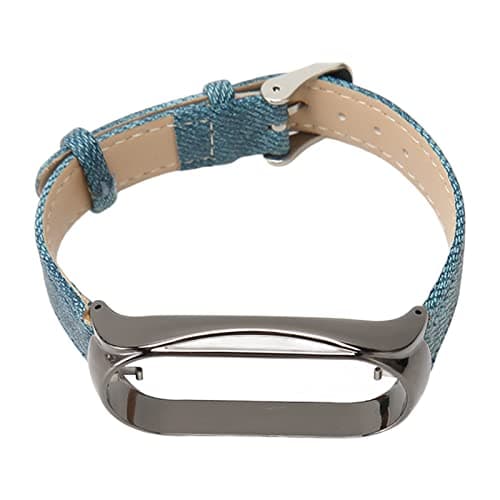 soobu Watch Strap Flexible NFC Strap for Smartwatch 2 in 1 Breathable Replacement for Women for Hiking (Blue Cloth Black Case)